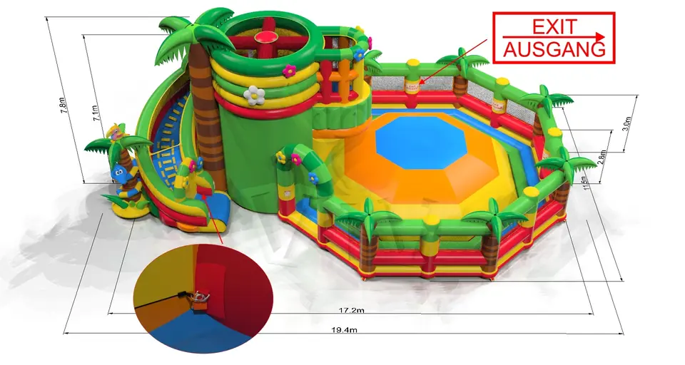 Tower Jump Jungle De Luxe commercial inflatable action game