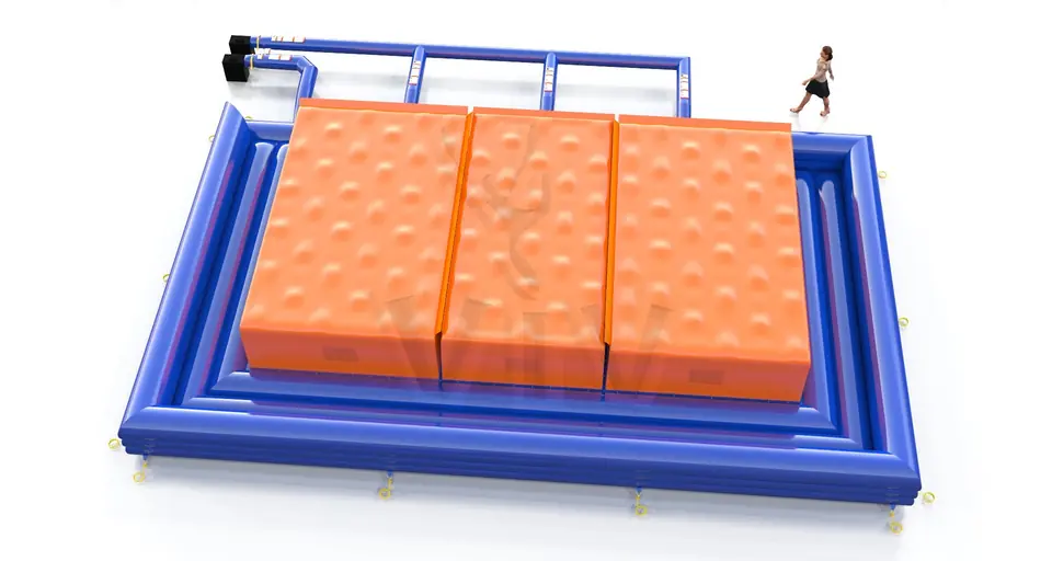 Triple jump cushion for trampoline commercial inflatable action game