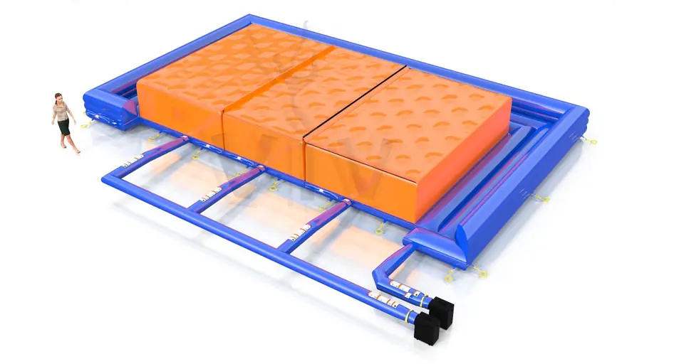Triple jump cushion for trampoline commercial inflatable action game