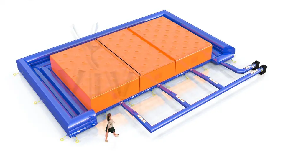 Triple jump cushion for trampoline commercial inflatable action game