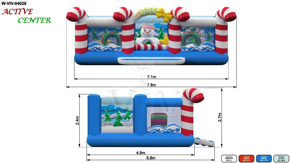 Active Center Candy Cane - Collection Winter commercial inflatable active center