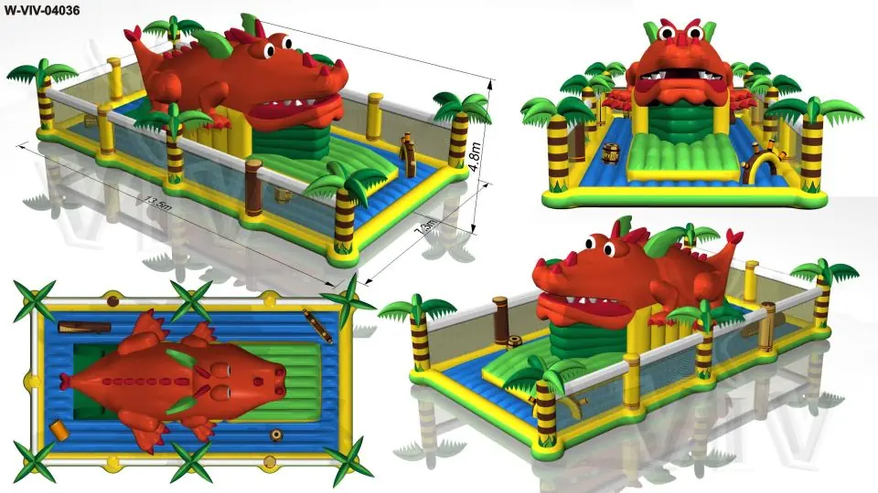 Active Center Dragon 13.5 x 7.3 x 4.8 m commercial inflatable active center