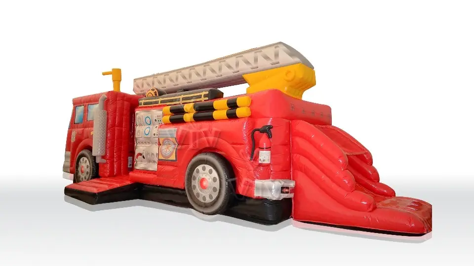 Active Center Fire truck with slide commercial inflatable active center
