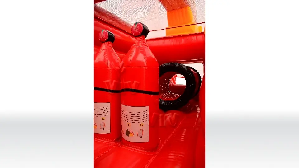 Active Center Fire truck with slide commercial inflatable active center