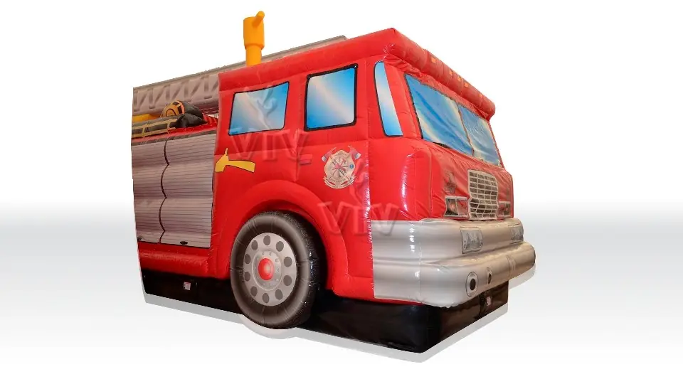 Active Center Fire truck with slide commercial inflatable active center