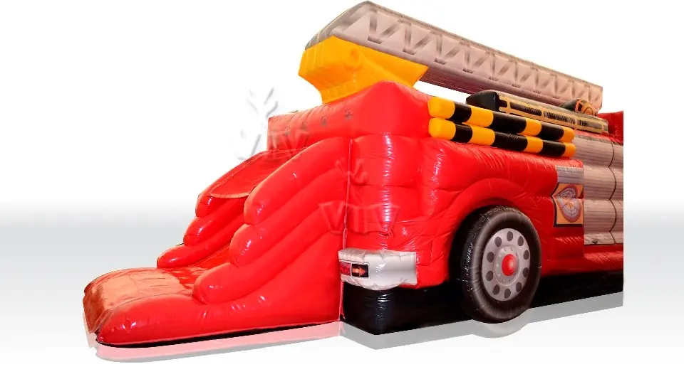 Active Center Fire truck with slide commercial inflatable active center