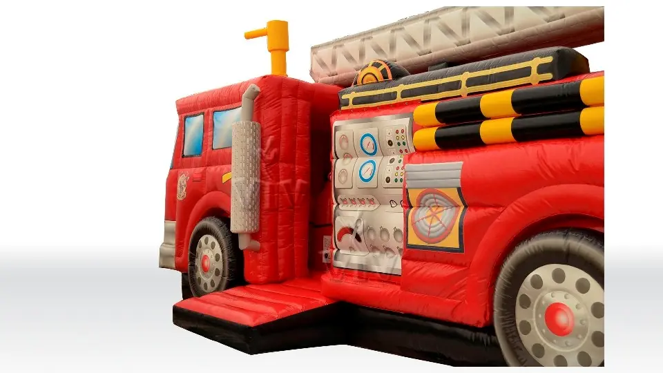 Active Center Fire truck with slide commercial inflatable active center