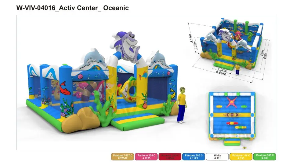 Active Center Oceanic with nets commercial inflatable active center