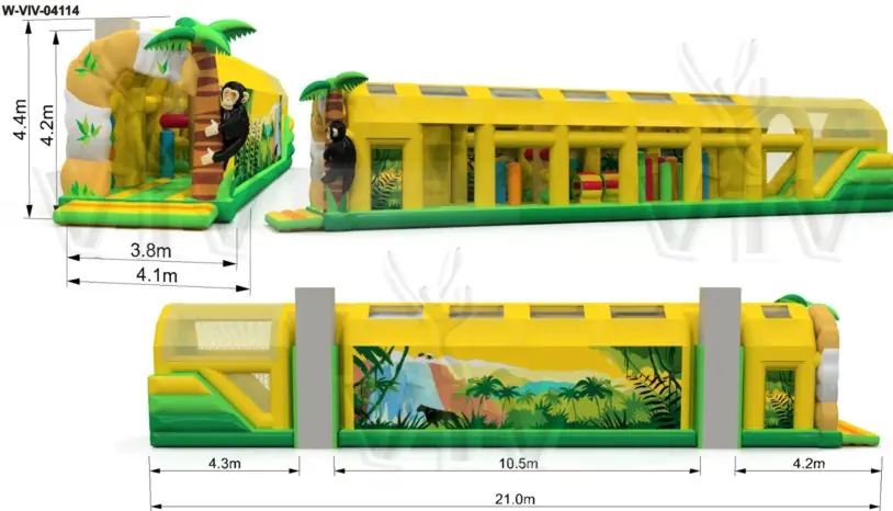 Active Center Tunnel 21 x 3.8 m commercial inflatable active center
