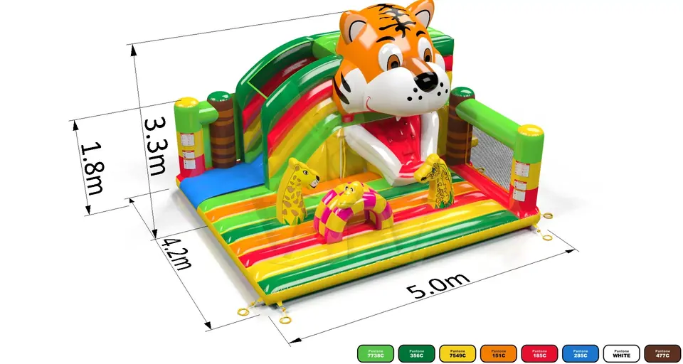 Active Center with swallower tiger head commercial inflatable active center