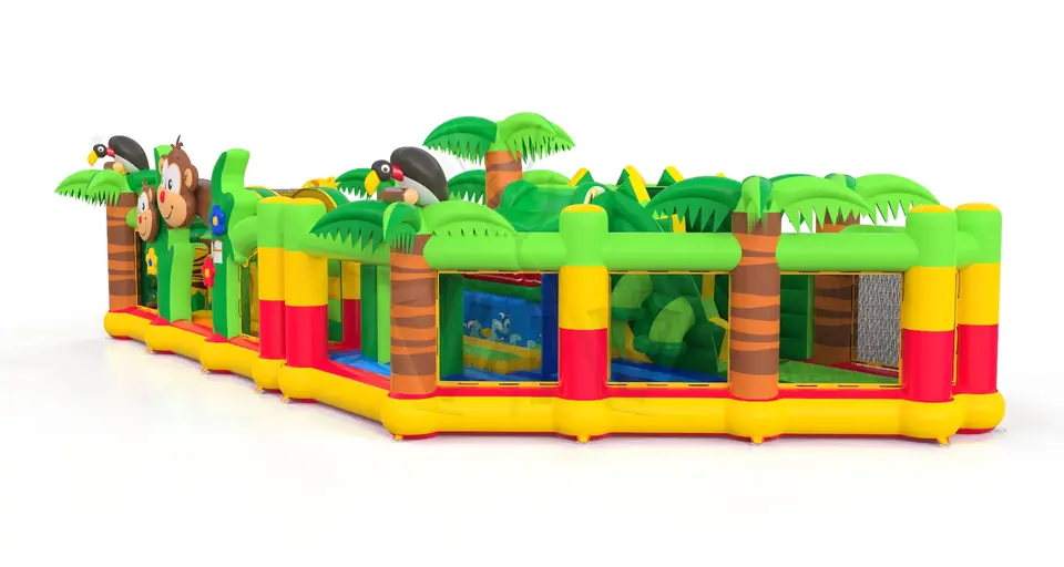 Crocodile swallower with fence II commercial inflatable active center