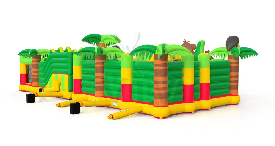 Crocodile swallower with fence II commercial inflatable active center
