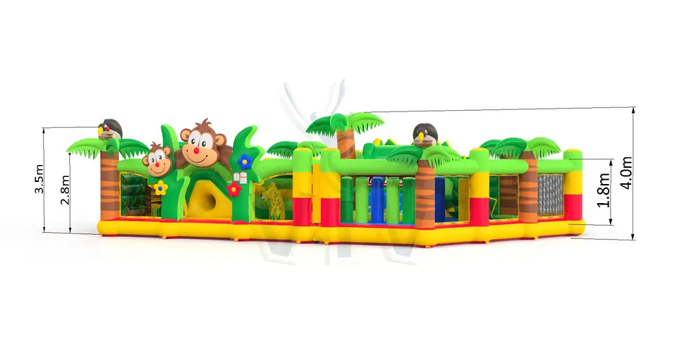 Crocodile swallower with fence II commercial inflatable active center