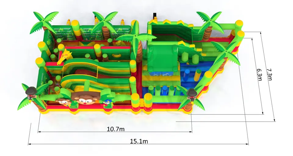 Crocodile swallower with fence II commercial inflatable active center