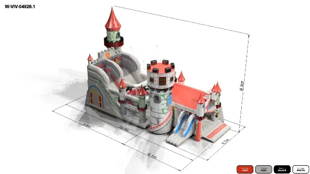 Slide Knight's Castle with Active Center - in two parts commercial inflatable active center