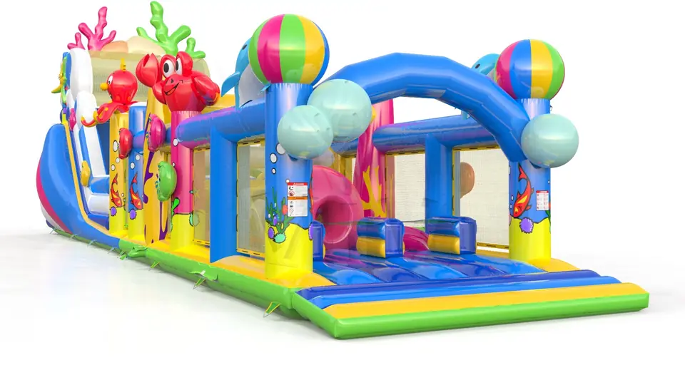 Slide with Active Center Underwater World commercial inflatable active center