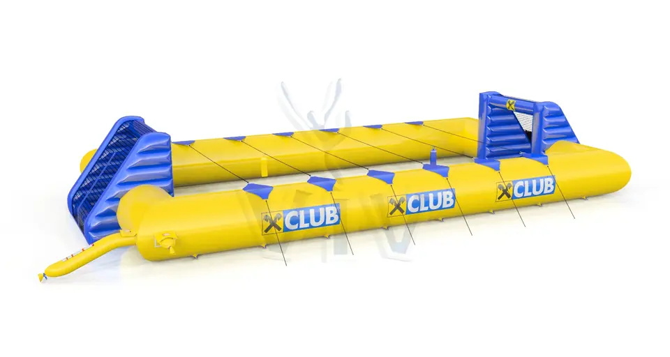 Soccer field with ropes Raiffeisen Club commercial inflatable active center