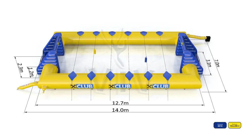Soccer field with ropes Raiffeisen Club commercial inflatable active center