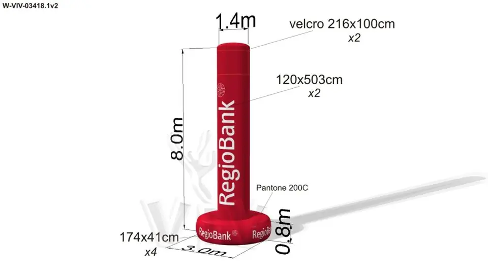 Advertising pole 8 m commercial promotional inflatable balloon