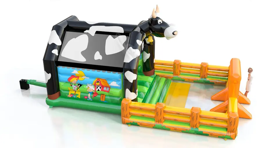 Bounce Cow with fence commercial inflatable bounce