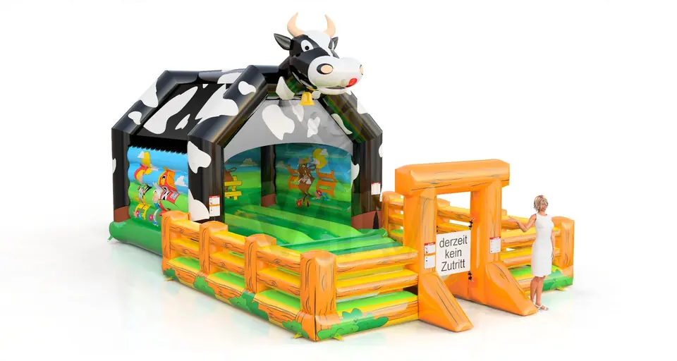 Bounce Cow with fence commercial inflatable bounce