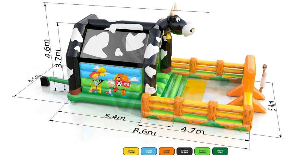 Bounce Cow with fence commercial inflatable bounce