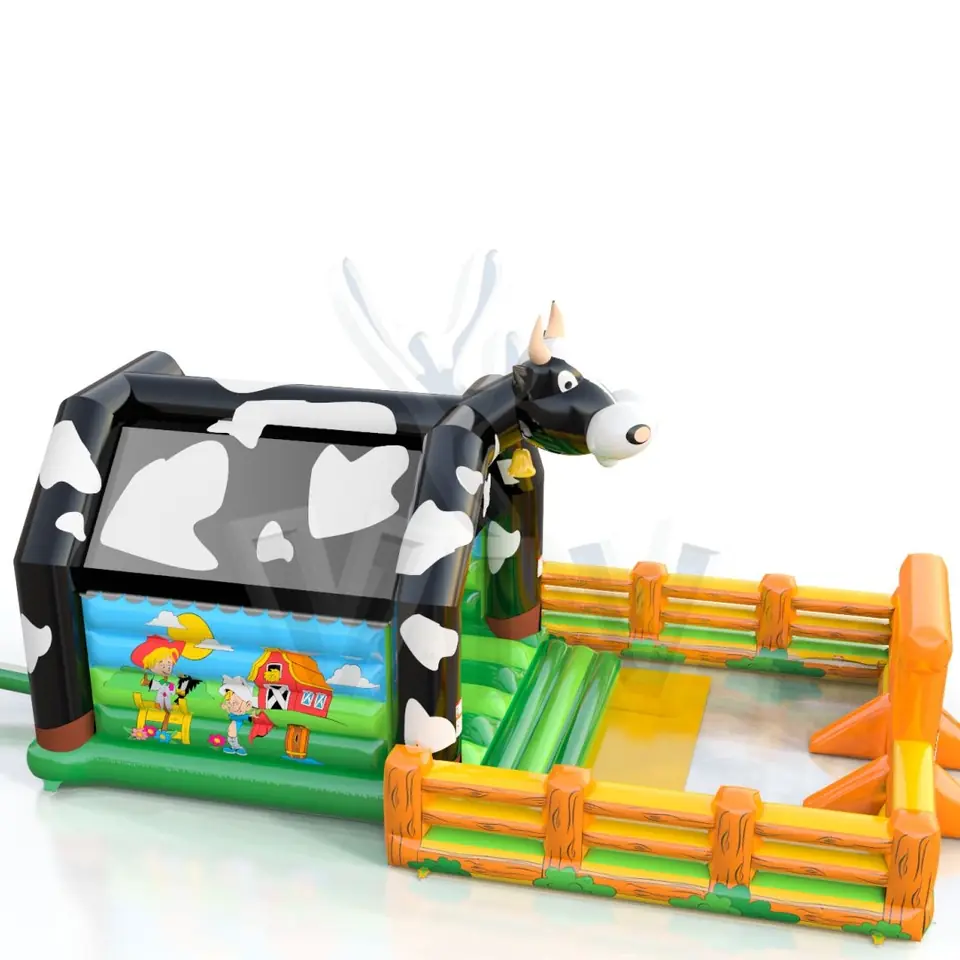 Bounce Cow with fence commercial inflatable bounce