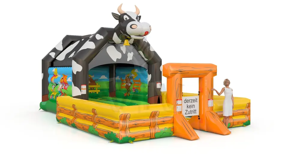 Bounce Cow with fence commercial inflatable bounce