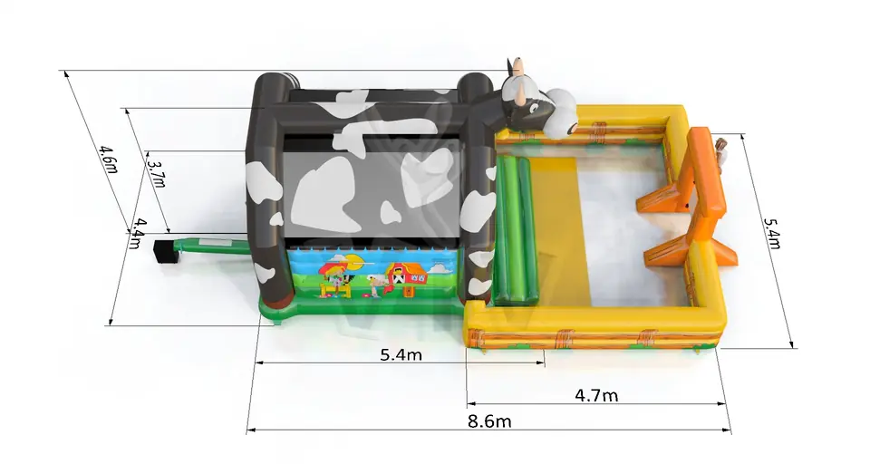 Bounce Cow with fence commercial inflatable bounce