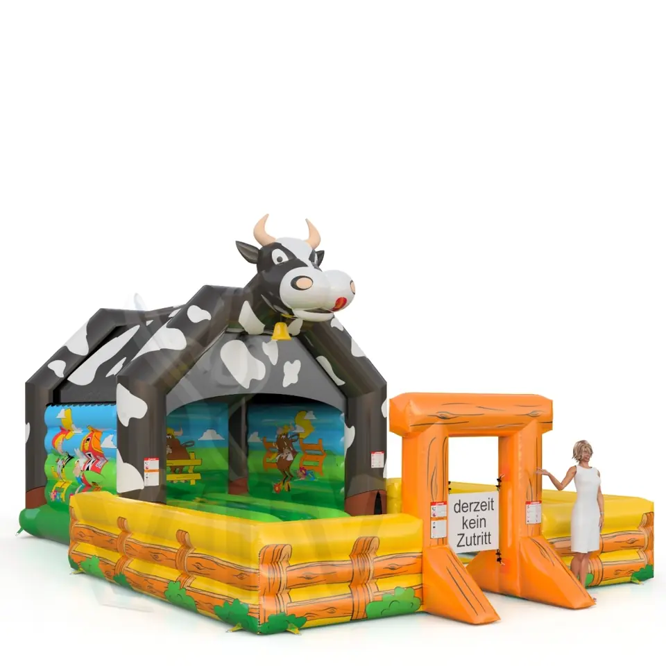 Bounce Cow with fence commercial inflatable bounce