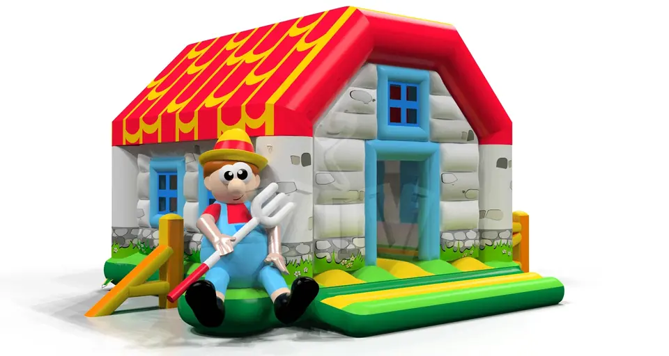 Bounce Farmhouse with roof commercial inflatable bounce