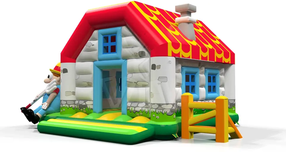 Bounce Farmhouse with roof commercial inflatable bounce