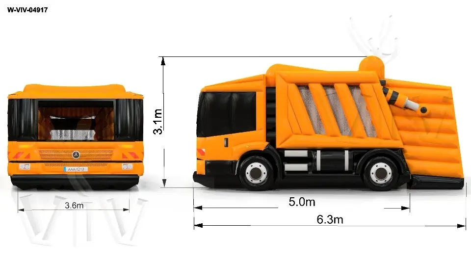 Bounce Garbage Truck with Roof commercial inflatable bounce