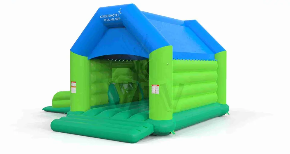 Bounce L with roof and slide commercial inflatable bounce