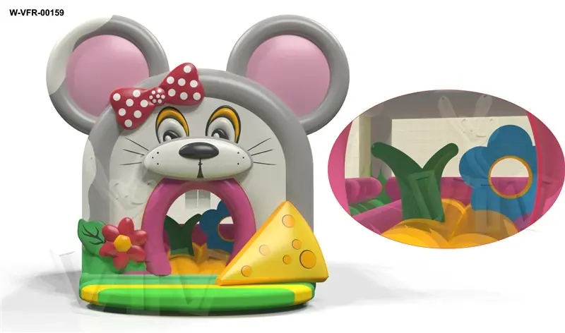 Bounce Mouse with roof and figures - Creatures Collection commercial inflatable bounce