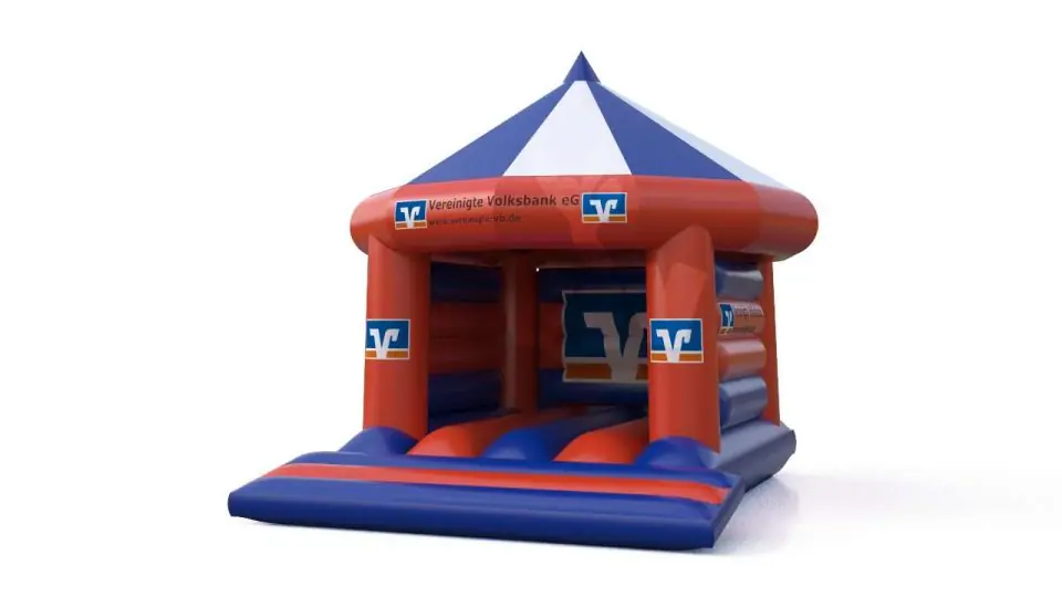Bounce "Volksbank" Circus with roof - Collection Volksbank commercial inflatable bounce