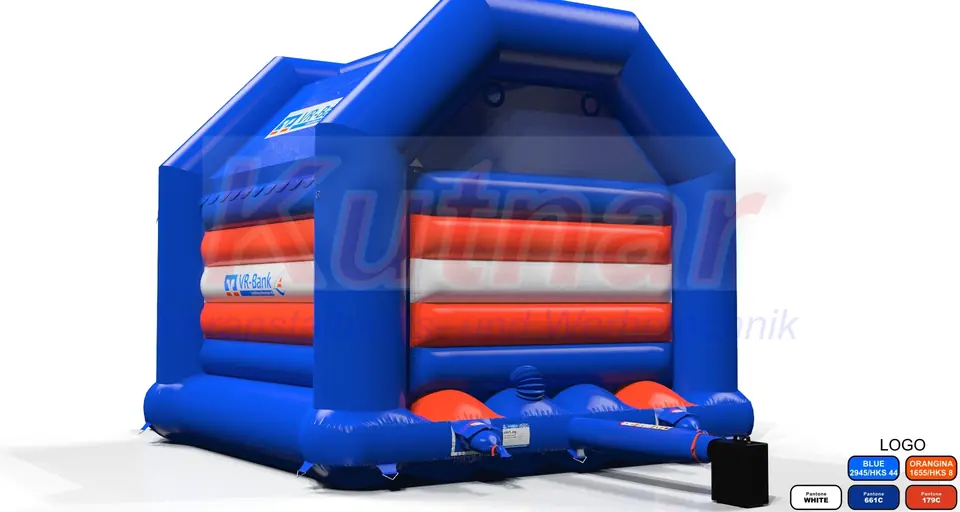 Bounce Volksbank VR with roof commercial inflatable bounce