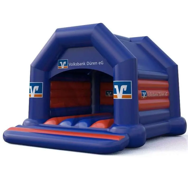 Bounce "Volksbank" with roof - Collection Volksbank commercial inflatable bounce