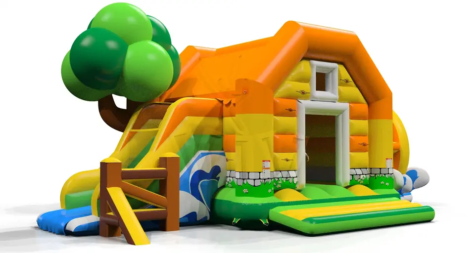 Bounce with slide Mill commercial inflatable bounce
