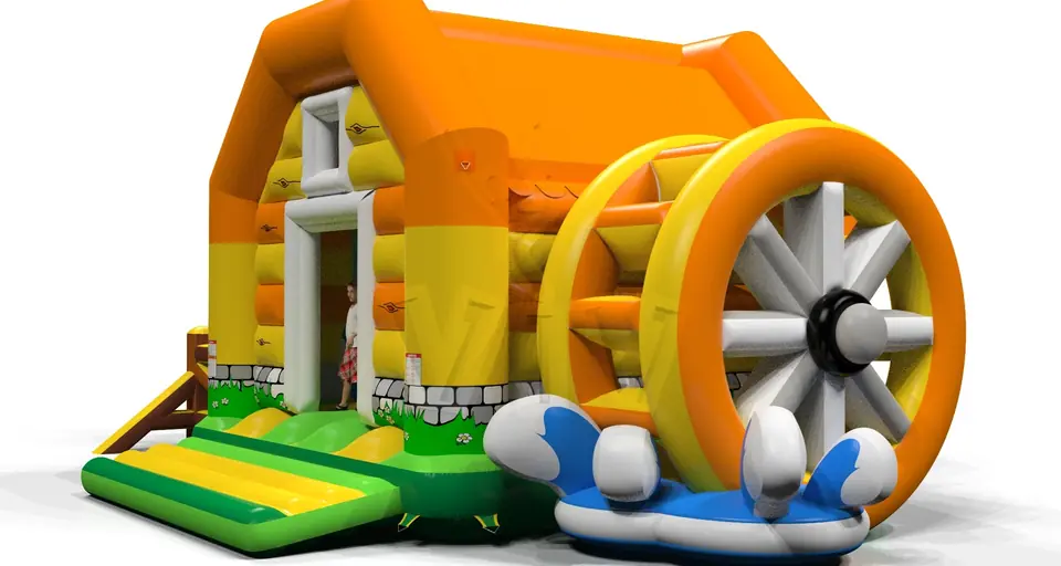 Bounce with slide Mill commercial inflatable bounce
