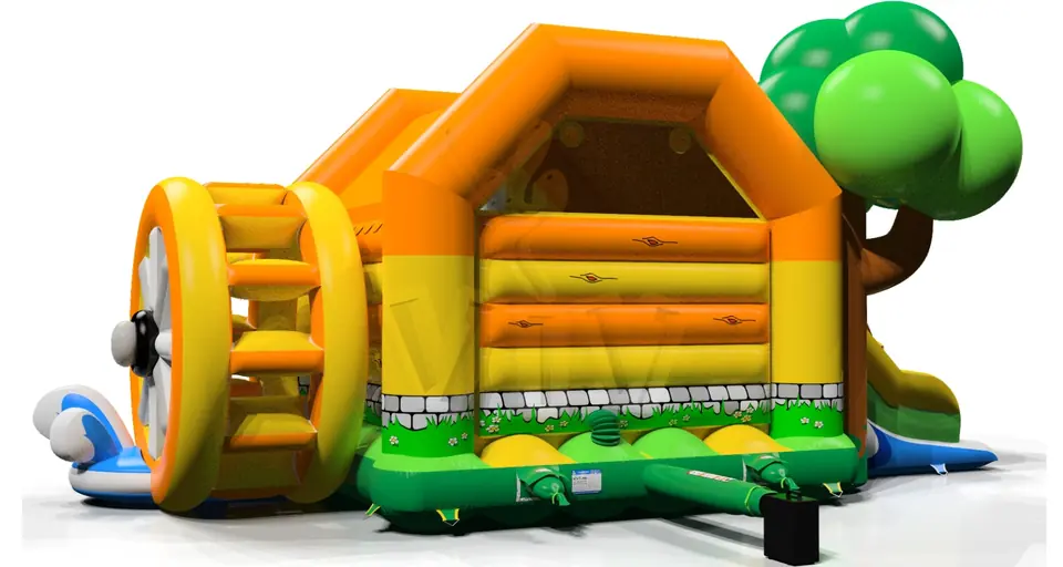 Bounce with slide Mill commercial inflatable bounce