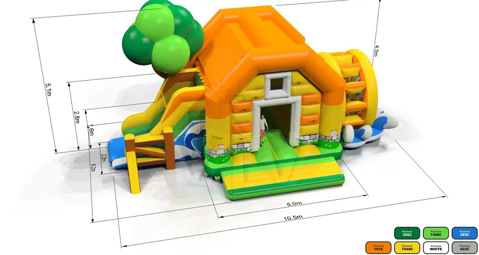Bounce with slide Mill commercial inflatable bounce