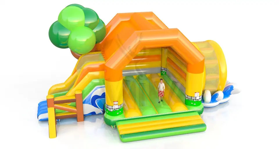 Bounce with slide Mill without front wall commercial inflatable bounce