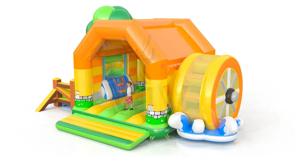 Bounce with slide Mill without front wall commercial inflatable bounce