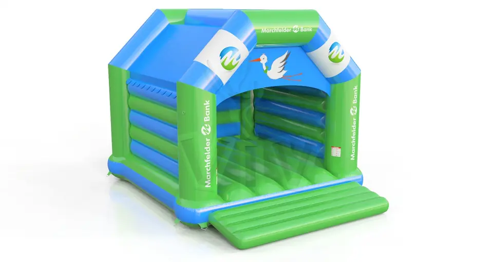 Bounce XL with roof Marchfelder Bank commercial inflatable bounce