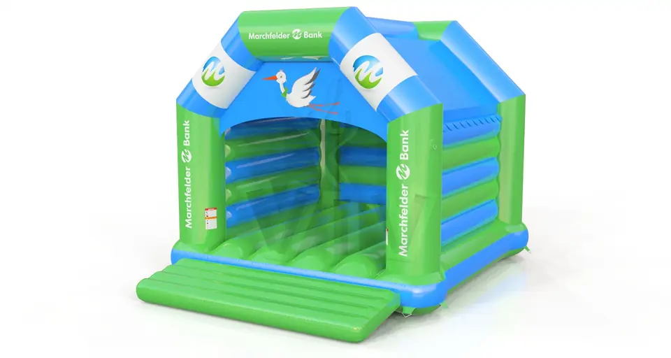 Bounce XL with roof Marchfelder Bank commercial inflatable bounce