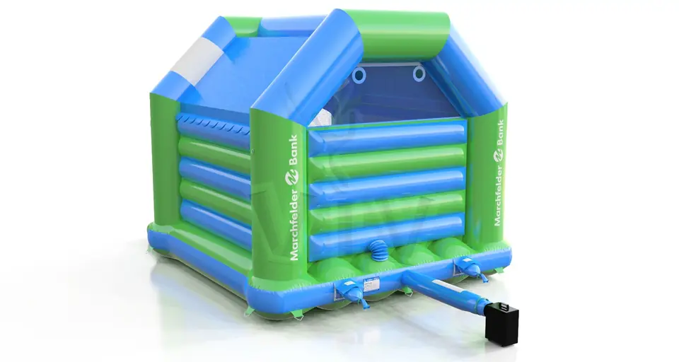 Bounce XL with roof Marchfelder Bank commercial inflatable bounce
