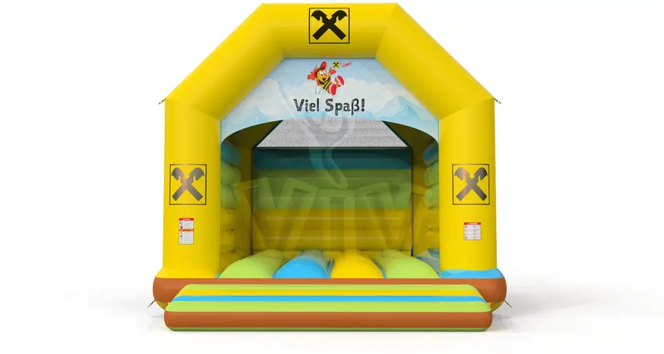 Bounce XL with roof Raiffeisen commercial inflatable bounce