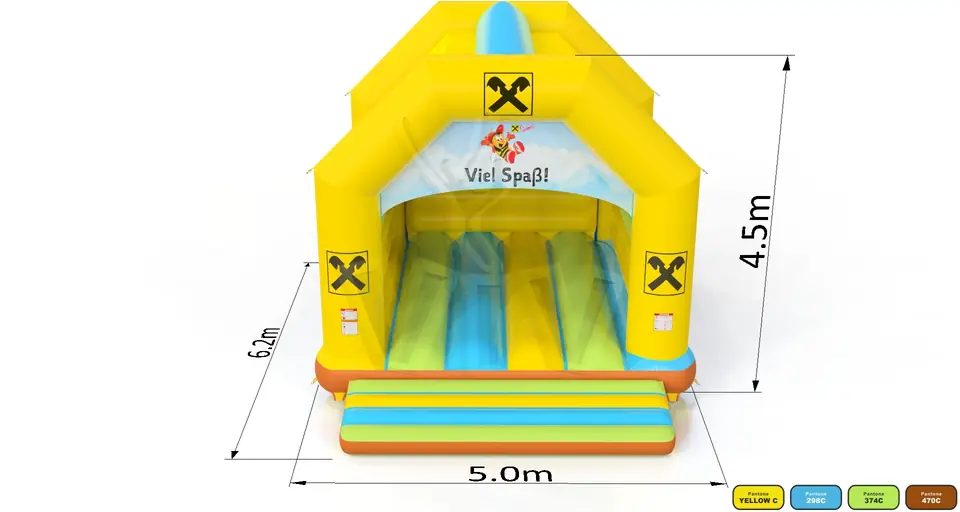 Bounce XL with roof Raiffeisen commercial inflatable bounce