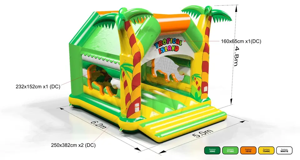 Bounce XL with roof Tropical Islands commercial inflatable bounce